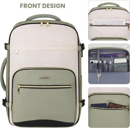 YAMTION Travel Laptops Backpack for Women,Large Carry On Luggage for Airplanes Weekender Bags for Personal Items,Airline Approved TSA Overnight Bags with 4 Packing Cubes