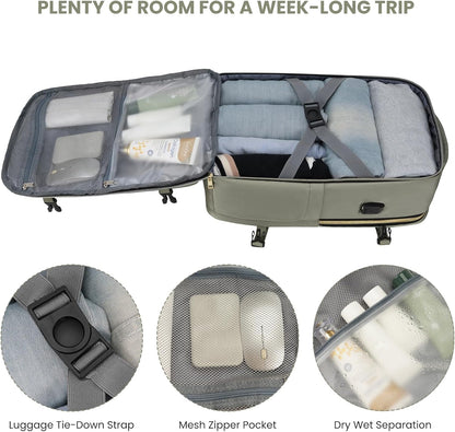YAMTION Travel Laptops Backpack for Women,Large Carry On Luggage for Airplanes Weekender Bags for Personal Items,Airline Approved TSA Overnight Bags with 4 Packing Cubes