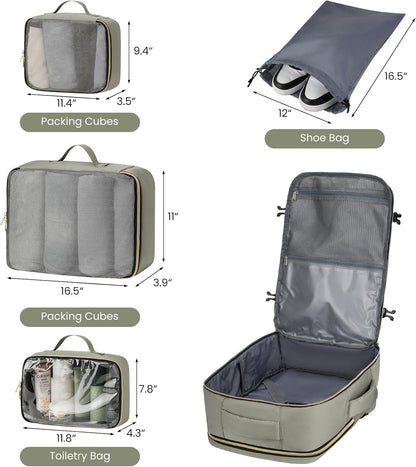 YAMTION Travel Laptops Backpack for Women,Large Carry On Luggage for Airplanes Weekender Bags for Personal Items,Airline Approved TSA Overnight Bags with 4 Packing Cubes