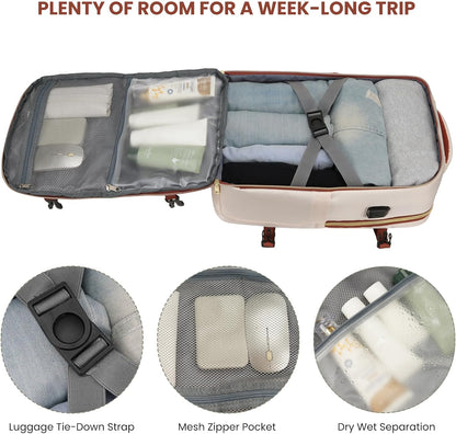 YAMTION Travel Laptops Backpack for Women,Large Carry On Luggage for Airplanes Weekender Bags for Personal Items,Airline Approved TSA Overnight Bags with 4 Packing Cubes