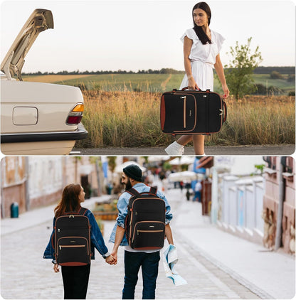 YAMTION Travel Laptops Backpack for Women,Large Carry On Luggage for Airplanes Weekender Bags for Personal Items,Airline Approved TSA Overnight Bags with 4 Packing Cubes