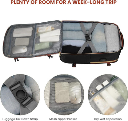 YAMTION Travel Laptops Backpack for Women,Large Carry On Luggage for Airplanes Weekender Bags for Personal Items,Airline Approved TSA Overnight Bags with 4 Packing Cubes