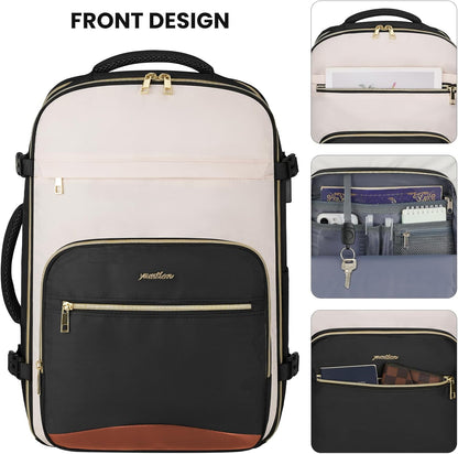 YAMTION Travel Laptops Backpack for Women,Large Carry On Luggage for Airplanes Weekender Bags for Personal Items,Airline Approved TSA Overnight Bags with 4 Packing Cubes