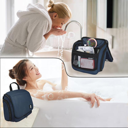 Goloni Hanging Toiletry Bag, 10 Compartments Water-Resistant Makeup Bag with 360° Spinning Metal Hook, Large Travel Cosmetic Organizer for Men & Women, Pink (7.05oz)