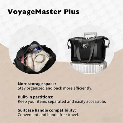 Expandable Foldable Duffle Bag with Wheels, Detachable Rolling Wheels & Telescopic Handle, Lightweight Carry On Travel Bag for Men Women, Ideal for Business Trip Gym Weekend Getaway