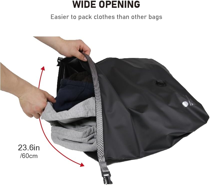 Vacuum Compression Bags for Travel, 40L Pump-Free Reusable Vacuum Bags, Waterproof Laundry Bag for Backpack and Suitcase, Space Saver Bags for Backpacking