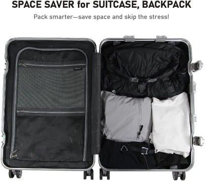 Vacuum Compression Bags for Travel, 40L Pump-Free Reusable Vacuum Bags, Waterproof Laundry Bag for Backpack and Suitcase, Space Saver Bags for Backpacking
