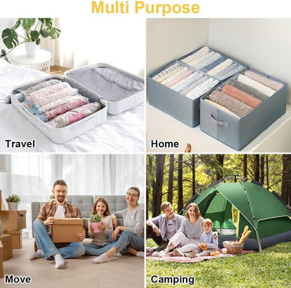 Roll Up Compression Bags No Pump, Compression Bags for Travel No Pump, 2026 Upgrade Spacesaver Bags No Vacuum for Luggage, Suitcase, And Airplane (10*mix)