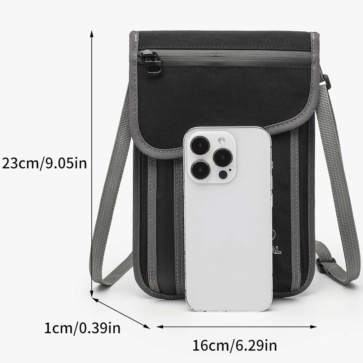 JEMINAL Passport ID Crossbody Phone Bag for Men & Women: Waterproof Small Phone Shoulder Handbag for lighty Camp Jog Travel