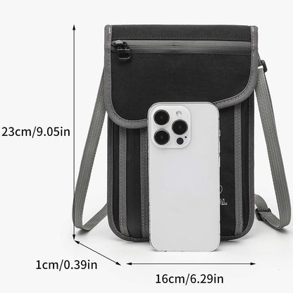 JEMINAL Passport ID Crossbody Phone Bag for Men & Women: Waterproof Small Phone Shoulder Handbag for lighty Camp Jog Travel