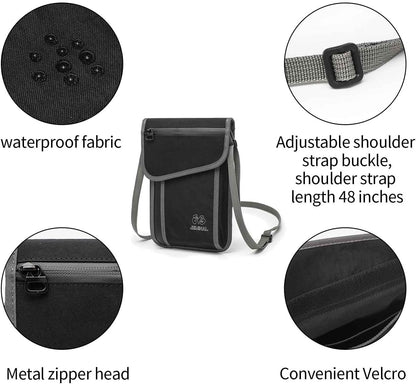 JEMINAL Passport ID Crossbody Phone Bag for Men & Women: Waterproof Small Phone Shoulder Handbag for lighty Camp Jog Travel
