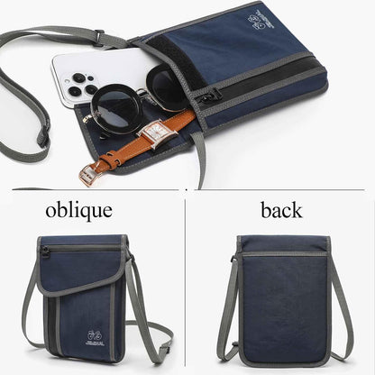 JEMINAL Passport ID Crossbody Phone Bag for Men & Women: Waterproof Small Phone Shoulder Handbag for lighty Camp Jog Travel
