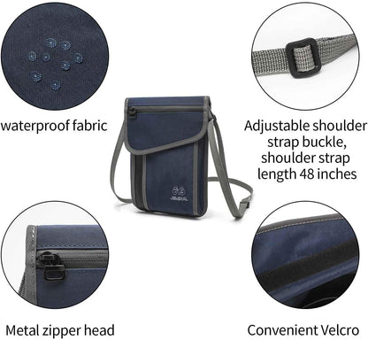 JEMINAL Passport ID Crossbody Phone Bag for Men & Women: Waterproof Small Phone Shoulder Handbag for lighty Camp Jog Travel