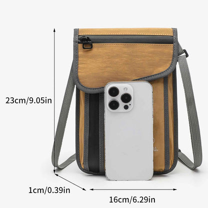 JEMINAL Passport ID Crossbody Phone Bag for Men & Women: Waterproof Small Phone Shoulder Handbag for lighty Camp Jog Travel