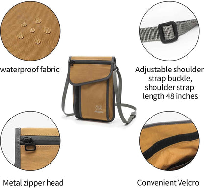 JEMINAL Passport ID Crossbody Phone Bag for Men & Women: Waterproof Small Phone Shoulder Handbag for lighty Camp Jog Travel