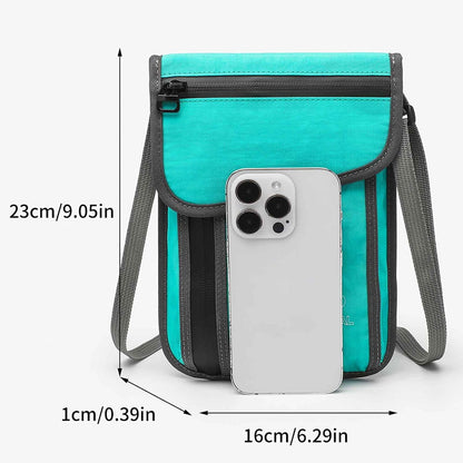 JEMINAL Passport ID Crossbody Phone Bag for Men & Women: Waterproof Small Phone Shoulder Handbag for lighty Camp Jog Travel