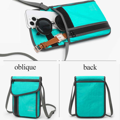 JEMINAL Passport ID Crossbody Phone Bag for Men & Women: Waterproof Small Phone Shoulder Handbag for lighty Camp Jog Travel