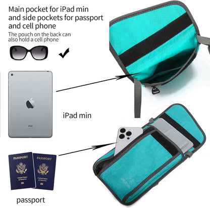 JEMINAL Passport ID Crossbody Phone Bag for Men & Women: Waterproof Small Phone Shoulder Handbag for lighty Camp Jog Travel