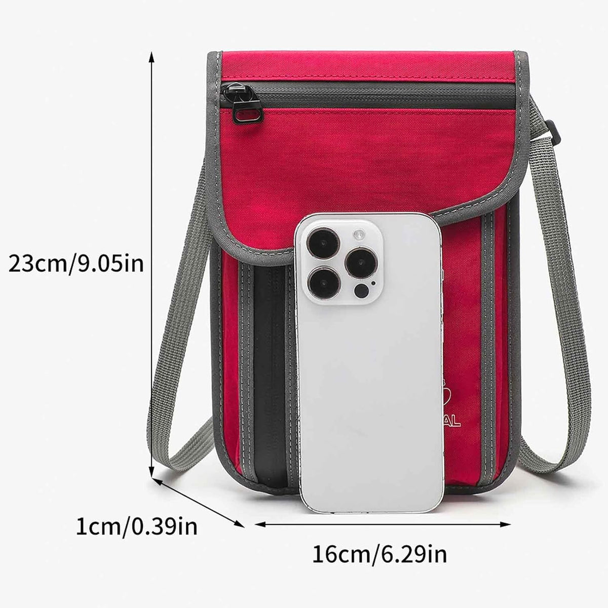 JEMINAL Passport ID Crossbody Phone Bag for Men & Women: Waterproof Small Phone Shoulder Handbag for lighty Camp Jog Travel