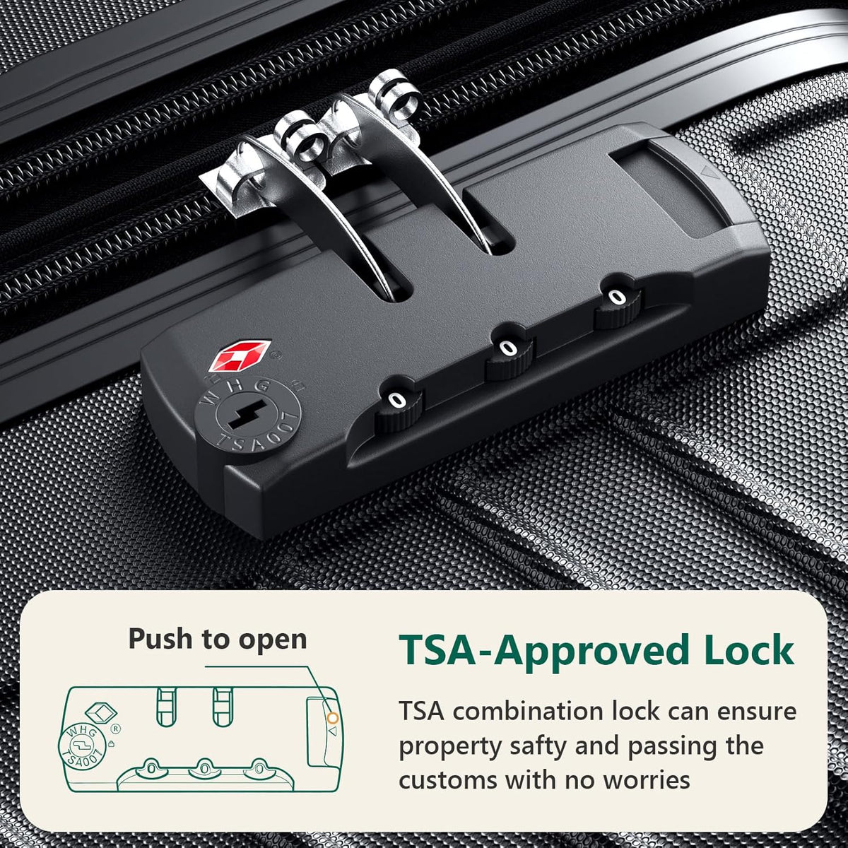 20 Inch Carry On Luggage, ABS Hardside Suitcase with Spinner Wheels, Airline-Approved Cabin Luggage with TSA Security Lock, Expandable Travel Suitcase for Flights, Business Trips & Weekend Vacations
