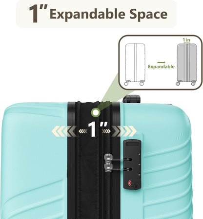 20 Inch Carry On Luggage, ABS Hardside Suitcase with Spinner Wheels, Airline-Approved Cabin Luggage with TSA Security Lock, Expandable Travel Suitcase for Flights, Business Trips & Weekend Vacations