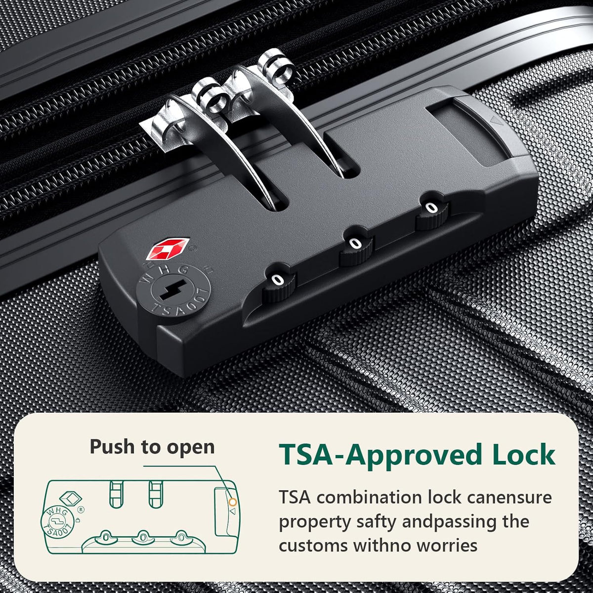20 Inch Carry On Luggage, ABS Hardside Suitcase with Spinner Wheels, Airline-Approved Cabin Luggage with TSA Security Lock, Expandable Travel Suitcase for Flights, Business Trips & Weekend Vacations