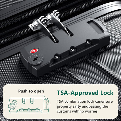 20 Inch Carry On Luggage, ABS Hardside Suitcase with Spinner Wheels, Airline-Approved Cabin Luggage with TSA Security Lock, Expandable Travel Suitcase for Flights, Business Trips & Weekend Vacations