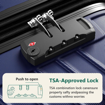 20 Inch Carry On Luggage, ABS Hardside Suitcase with Spinner Wheels, Airline-Approved Cabin Luggage with TSA Security Lock, Expandable Travel Suitcase for Flights, Business Trips & Weekend Vacations