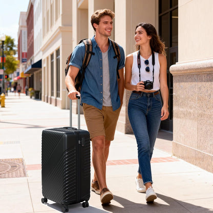 20 Inch Carry On Luggage, ABS Hardside Suitcase with Spinner Wheels, Airline-Approved Cabin Luggage with TSA Security Lock, Expandable Travel Suitcase for Flights, Business Trips & Weekend Vacations