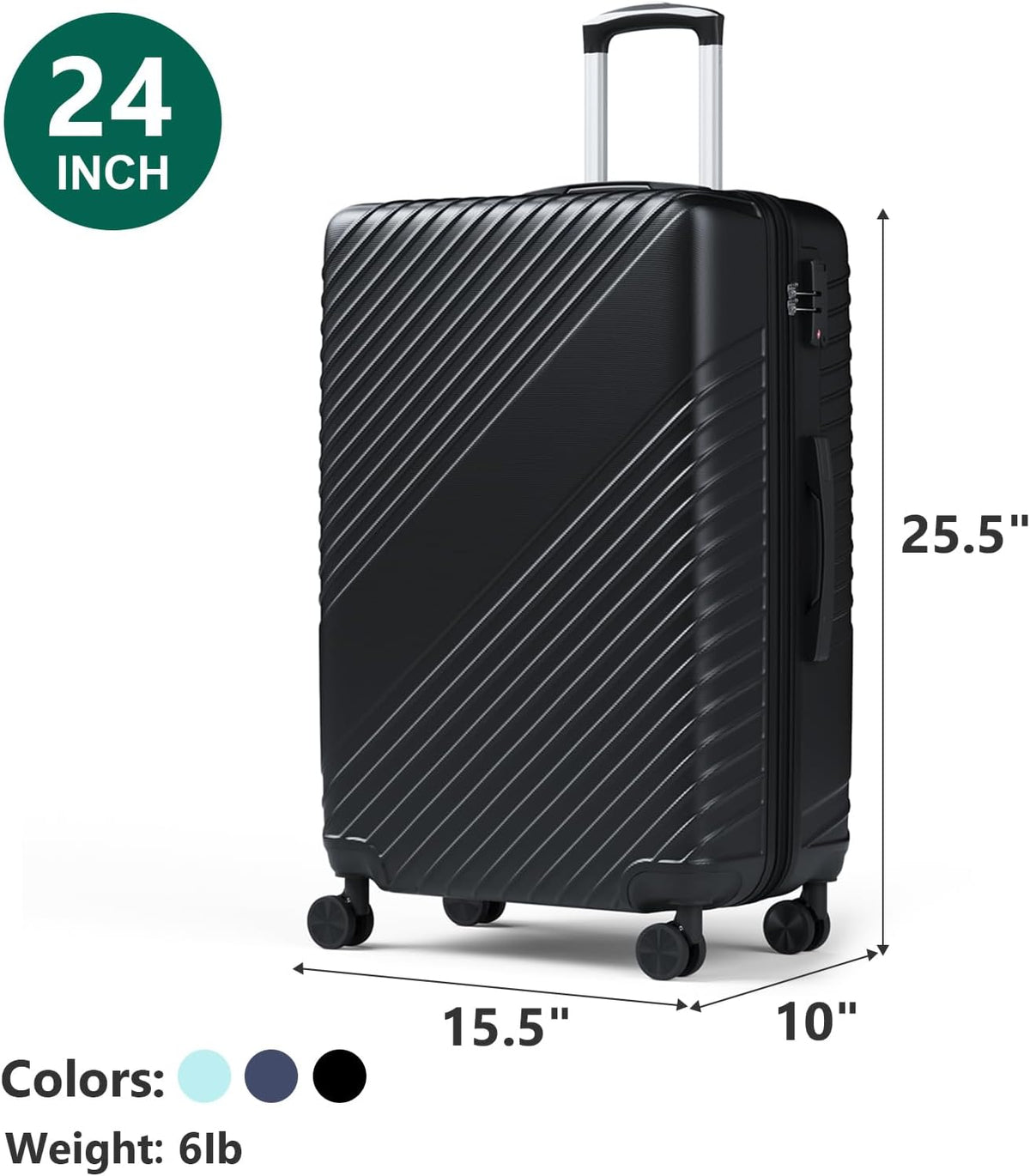 20 Inch Carry On Luggage, ABS Hardside Suitcase with Spinner Wheels, Airline-Approved Cabin Luggage with TSA Security Lock, Expandable Travel Suitcase for Flights, Business Trips & Weekend Vacations