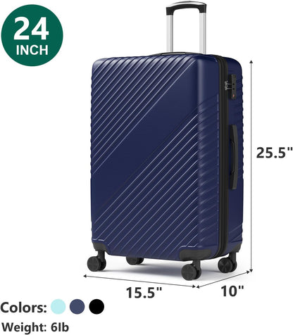 20 Inch Carry On Luggage, ABS Hardside Suitcase with Spinner Wheels, Airline-Approved Cabin Luggage with TSA Security Lock, Expandable Travel Suitcase for Flights, Business Trips & Weekend Vacations