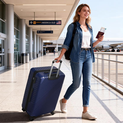 20 Inch Carry On Luggage, ABS Hardside Suitcase with Spinner Wheels, Airline-Approved Cabin Luggage with TSA Security Lock, Expandable Travel Suitcase for Flights, Business Trips & Weekend Vacations