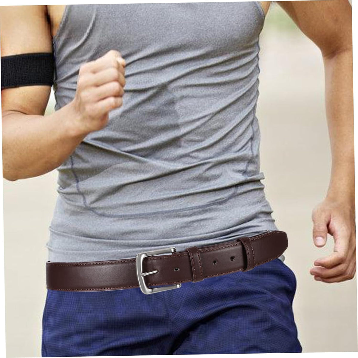 Hidden Money Belt Concealed Pockets for Travel Pu Waist Belt Zippered Storage for Cash and Valuables Brown Long