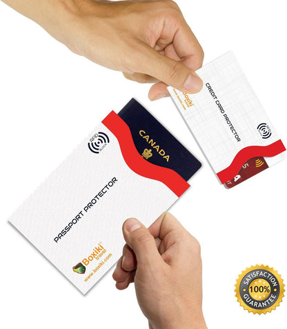 RFID Blocking Sleeves, 20-Pack Set, Color Coding System, Identity Theft Prevention RFID Card Holder And Credit Card Protector (15 Credit Card Sleeves + 5 Passport Holders) (Navy Blue)