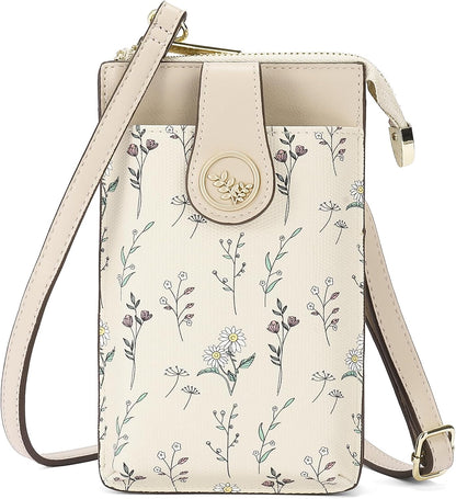 Small Crossbody Bags for Women Leather Cell Phone Purse Bag Wallet with RFID Blocking Credit Card Slots