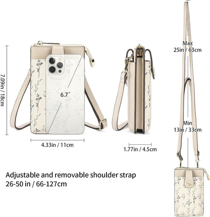Small Crossbody Bags for Women Leather Cell Phone Purse Bag Wallet with RFID Blocking Credit Card Slots