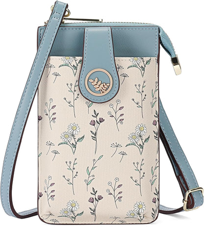 Small Crossbody Bags for Women Leather Cell Phone Purse Bag Wallet with RFID Blocking Credit Card Slots