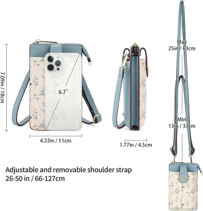 Small Crossbody Bags for Women Leather Cell Phone Purse Bag Wallet with RFID Blocking Credit Card Slots
