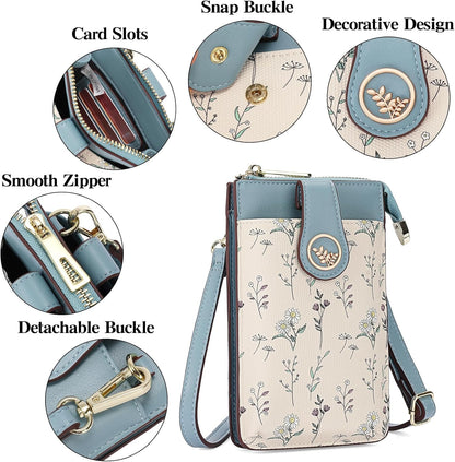 Small Crossbody Bags for Women Leather Cell Phone Purse Bag Wallet with RFID Blocking Credit Card Slots