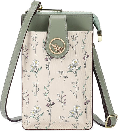 Small Crossbody Bags for Women Leather Cell Phone Purse Bag Wallet with RFID Blocking Credit Card Slots