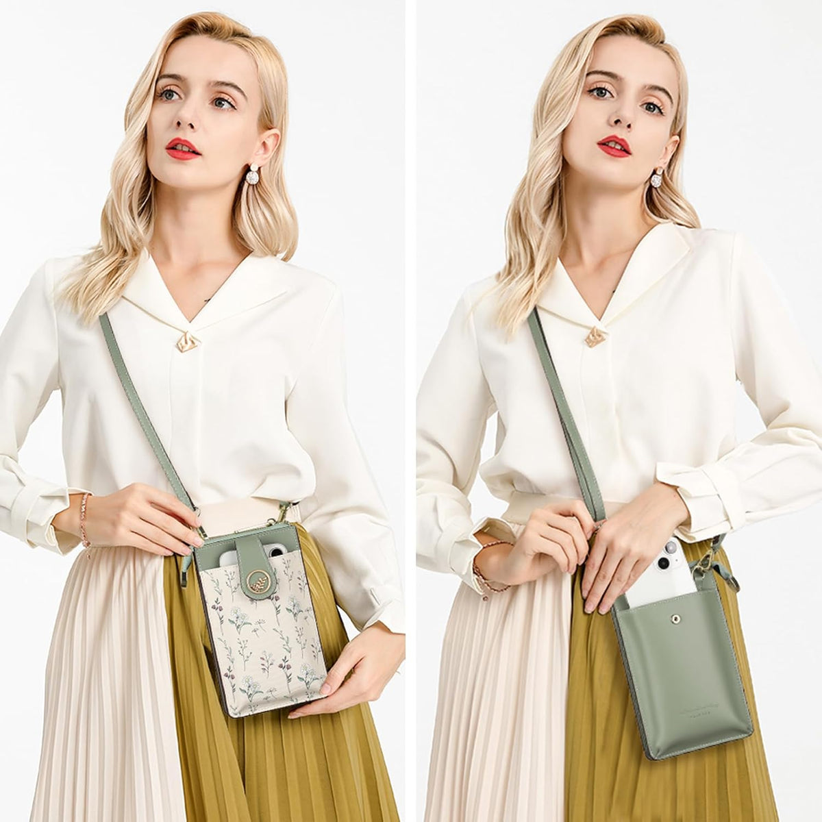 Small Crossbody Bags for Women Leather Cell Phone Purse Bag Wallet with RFID Blocking Credit Card Slots