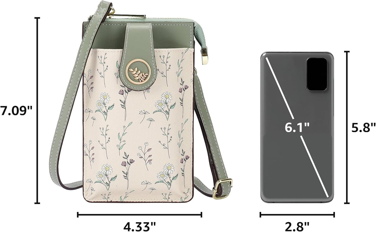 Small Crossbody Bags for Women Leather Cell Phone Purse Bag Wallet with RFID Blocking Credit Card Slots