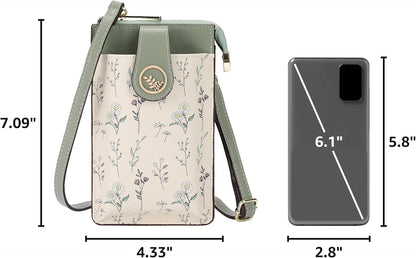 Small Crossbody Bags for Women Leather Cell Phone Purse Bag Wallet with RFID Blocking Credit Card Slots