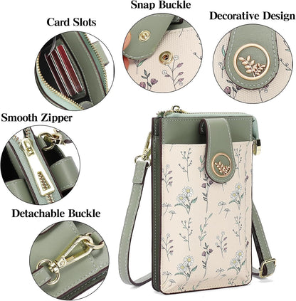 Small Crossbody Bags for Women Leather Cell Phone Purse Bag Wallet with RFID Blocking Credit Card Slots
