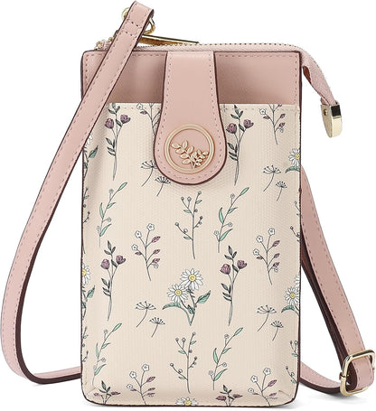 Small Crossbody Bags for Women Leather Cell Phone Purse Bag Wallet with RFID Blocking Credit Card Slots
