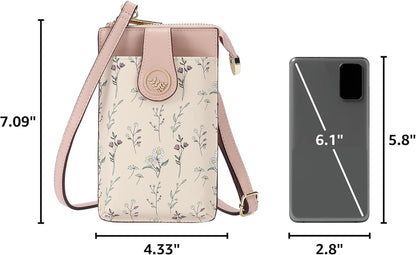 Small Crossbody Bags for Women Leather Cell Phone Purse Bag Wallet with RFID Blocking Credit Card Slots