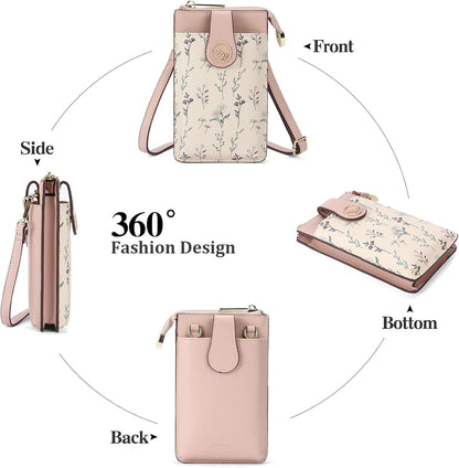 Small Crossbody Bags for Women Leather Cell Phone Purse Bag Wallet with RFID Blocking Credit Card Slots