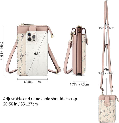 Small Crossbody Bags for Women Leather Cell Phone Purse Bag Wallet with RFID Blocking Credit Card Slots