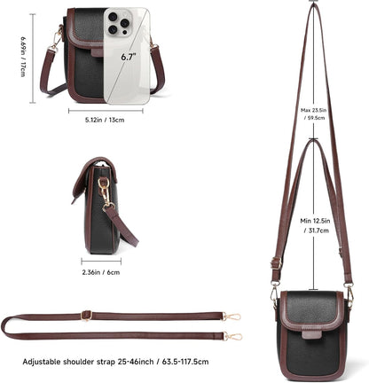 Small Crossbody Bags for Women Leather Cell Phone Purse Bag Wallet with RFID Blocking Credit Card Slots