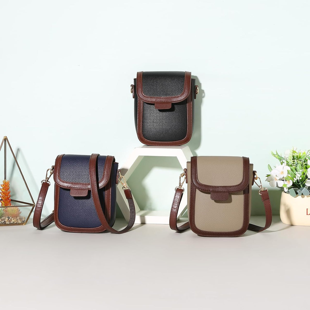 Small Crossbody Bags for Women Leather Cell Phone Purse Bag Wallet with RFID Blocking Credit Card Slots
